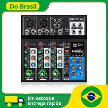 VEDO AF4 Mixer Analógico Merged Placa de Som Digital 4 Canais Configurações de Função Personalizadas Console de Mixagem Analógica para Vivo
