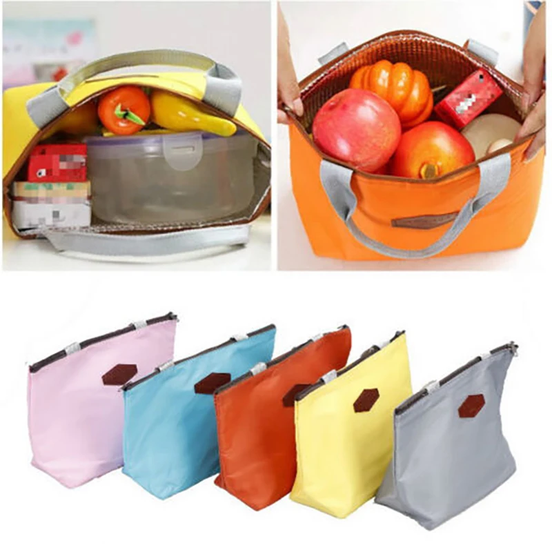 Bolsa de almacenamiento portátil para almacenamiento de hielo, bolsa de aislamiento de color caramelo, fresco y frío, impermeable, Bento, 1 piezas