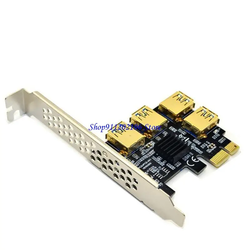 

P82A PCI for Express 1x to 16x Powered Riser Adapter Card USB PCI-E 1 to External 4 -GPU Riser Extender Card for Mining