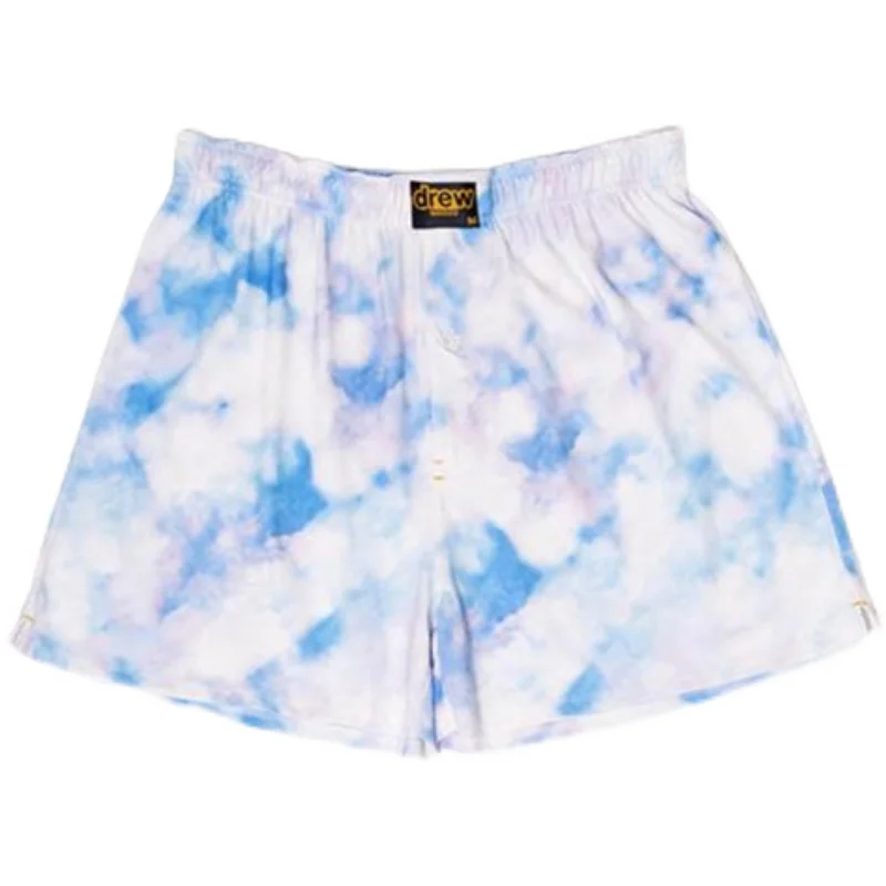 

Модные синие и белые окрашенные свободные боксерские орты для мужчин, летние повседневные брюки Street Sle с высокой талией, молодежная мода