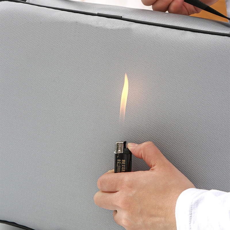 Fireproof Document Bag Safety Organizer Zipper Waterproof Money Pouch Multi-Layer Card Case Travel File Bag Papers Storage Box