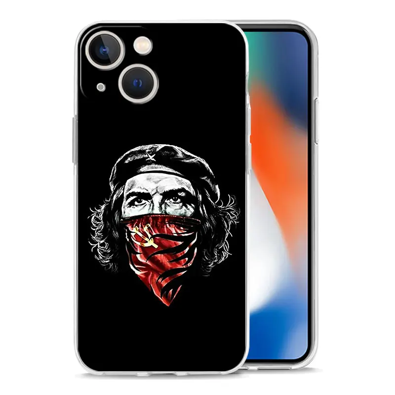 Phone Case For iPhone 16 15 14 13 12 11 Pro Max XS X XR 7 8 Plus soft Shockproof TPU Clear Cover Che Guevara