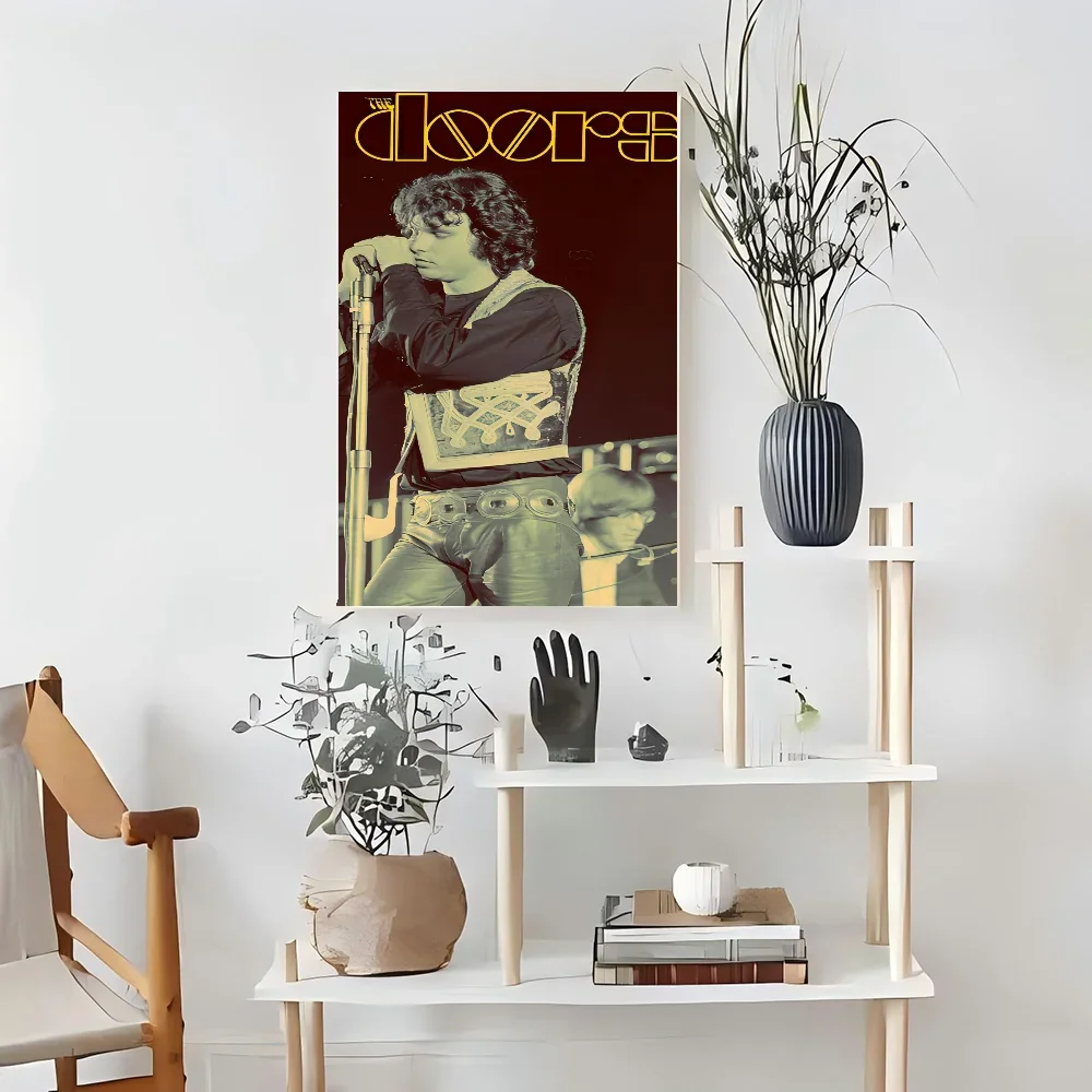 الفرقة أفضل الأبواب مع J-Jim Morrison الملصقات الكلاسيكية خمر ورق أبيض يطبع الملصقات الفنية ديكور غرفة Kawaii