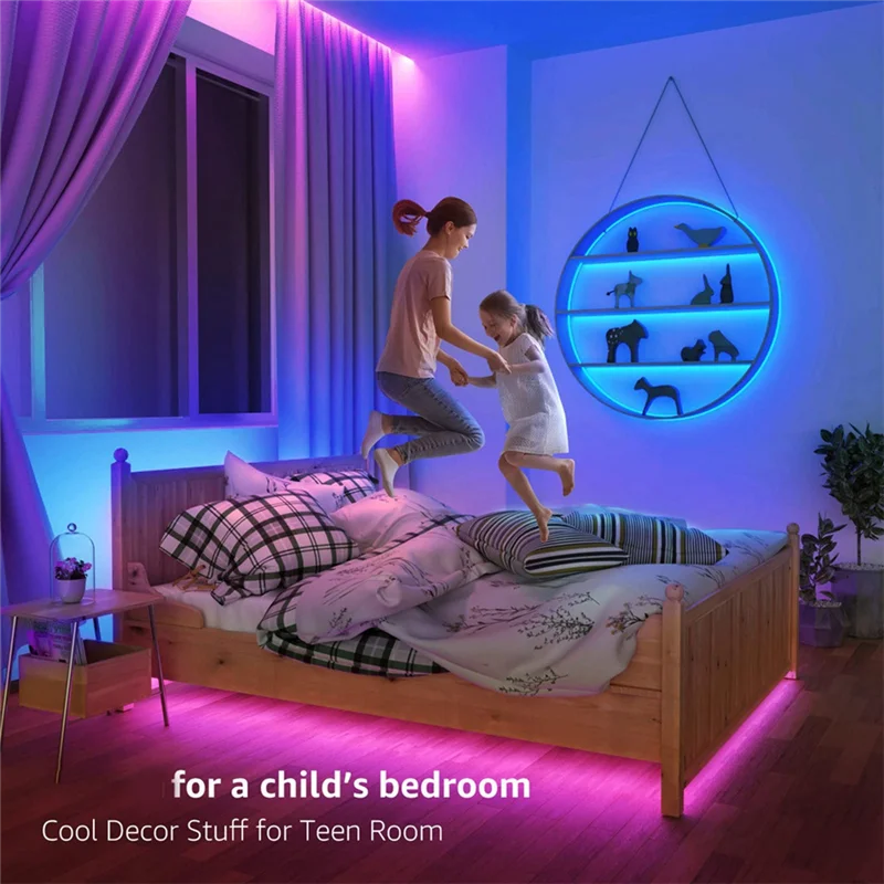 BYBS-LED Strip Lights 5M Ribbon Luces Led Lighting DIY Color-Changing Room Deco US Plug