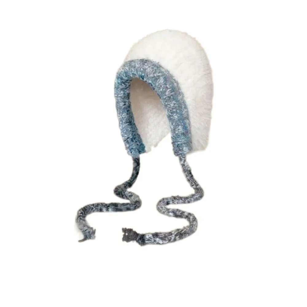 

Fashion Korean Style Ear Protection Hat Windproof Thickened Knitted Warm Hat Headgear Soft Fluffy Beanie Hat Girls