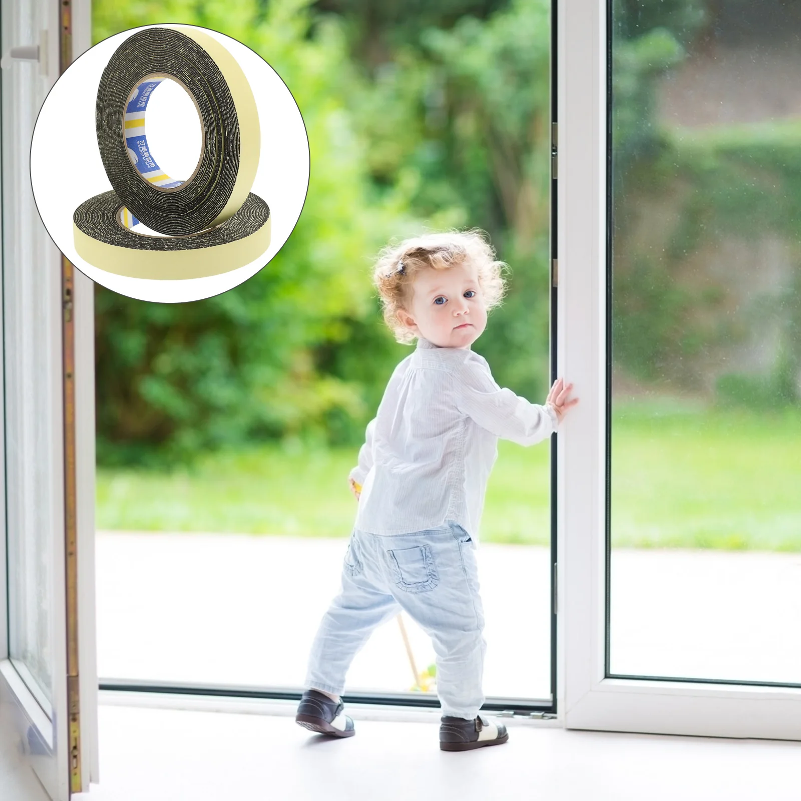 

2 Rolls EVA Sealing Tape Shockproof Adhesive Strip Windproof Dustproof Bug Proof DIY Sponge Sticker for Doors Windows for home