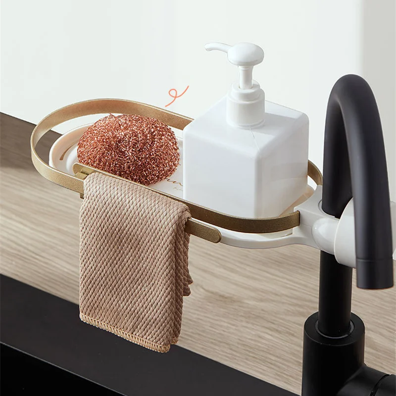 

Kitchen Sink Rack Faucet Sponge Soap Drainage Storage Rack Sink Dish Cloth Drain Holder Bathroom Kitchen Accessories Organizer