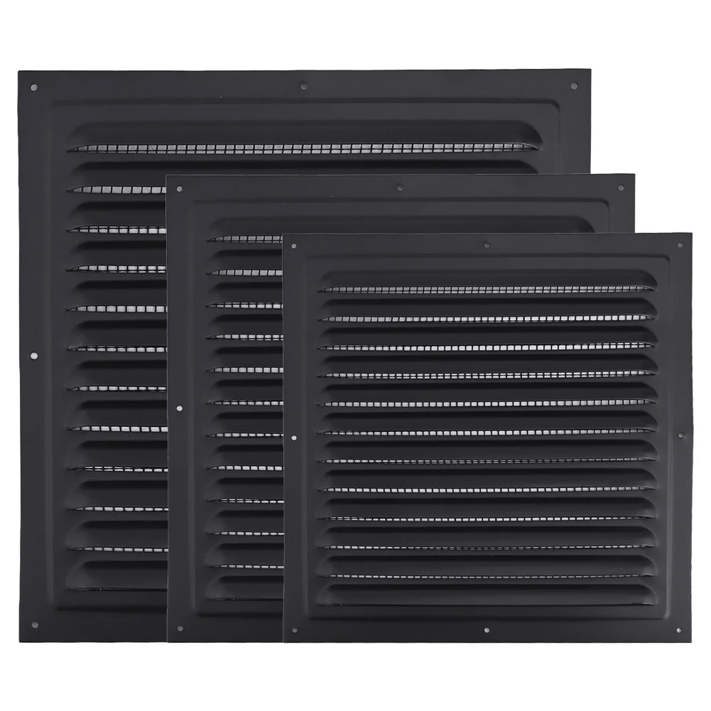 1Pc Air Vent 100-400mm Aluminum Louver Vent Grille Cover Square/rectangle Vent Insect Screen Cover For Kitchen Bathroom