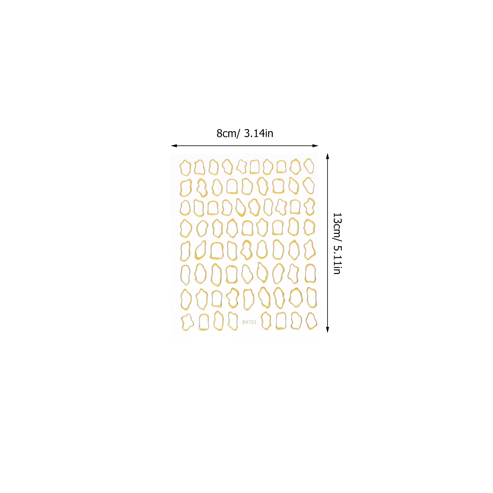 10pcs Nail Art Stickers Self Adhesive Metallic Gold 3D Geometric Hollow Frame Design Diy Manicure Decor For Women Girls Summer