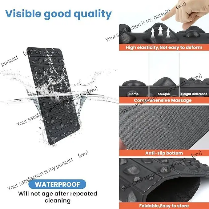 EVA fingerprinting plate raised solid high hardness foldable stone pattern sole massage foot pad toe pressing plate