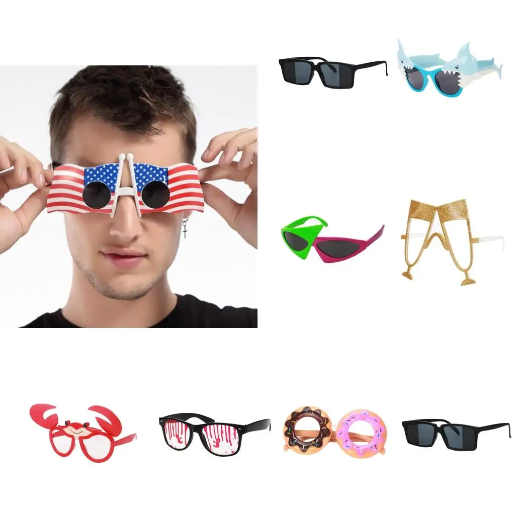 Verschiedene Neuheits-Sonnenbrillen, lustige Partybrillen, Spielzeug-Party-Tricks für Kinder und Erwachsene, Halloween, Kostüm, Sommer, Strand, Cocktail
