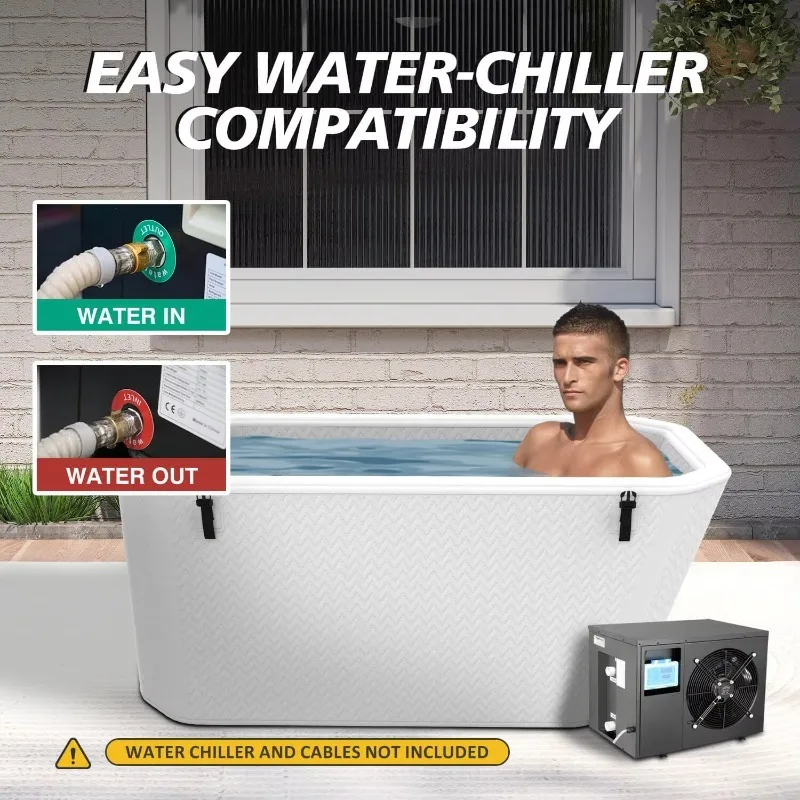 Factory Custom Size 150x80x75cm PVC Inflatable Ice Bath Tub 320L Cold Therapy Wholesale for Wellness Centers