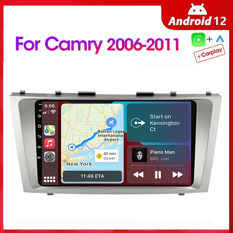 

Android 12 Carplay Car Radio Android auto For Toyota Camry 2006-2011 multimedia player GPS navigation 2din autoradio Mirror Link