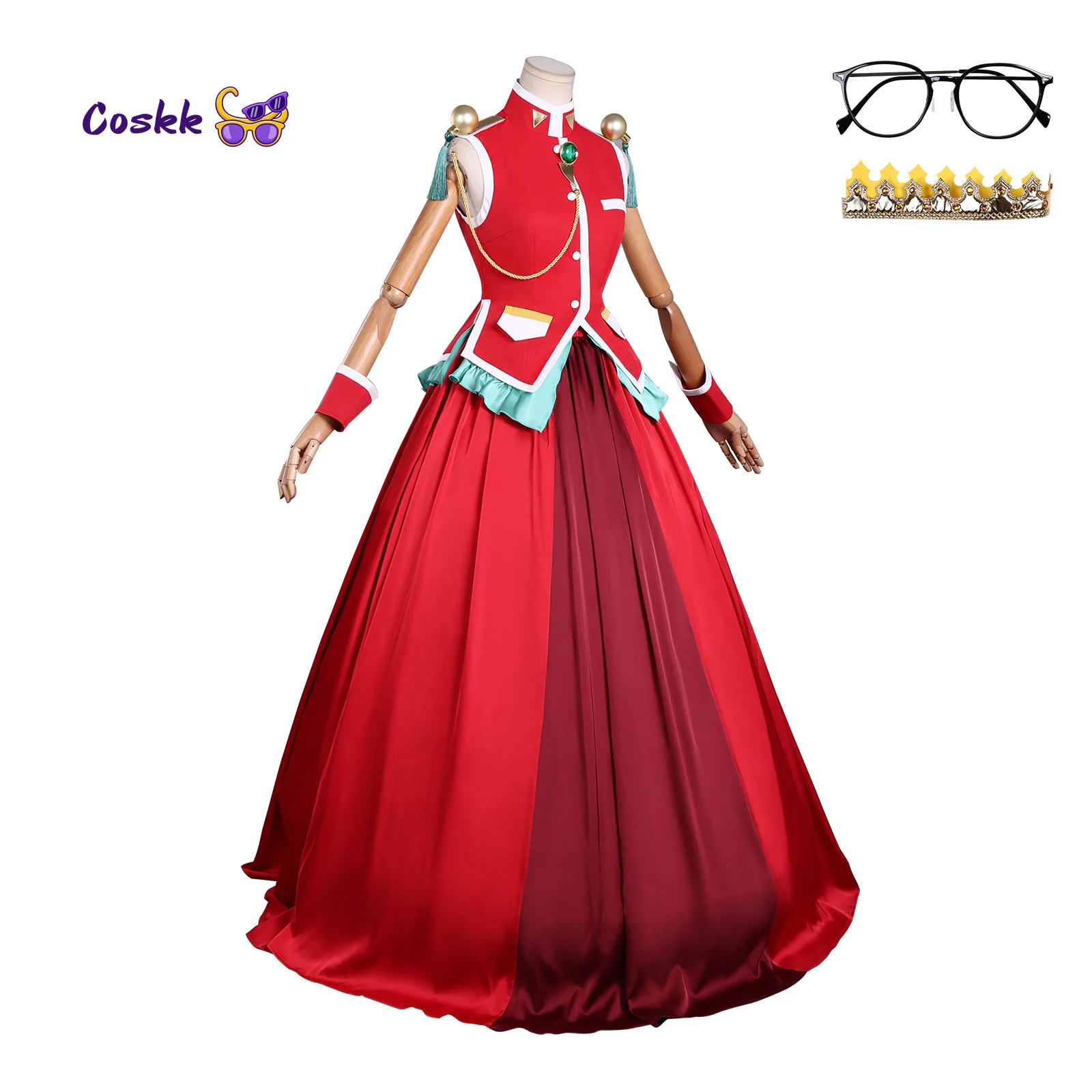 Revolutionary Girl Utena Rose Bride Anthy Himemiya Cosplay Costume Anime Red Dress Ball Gown - Detail 1