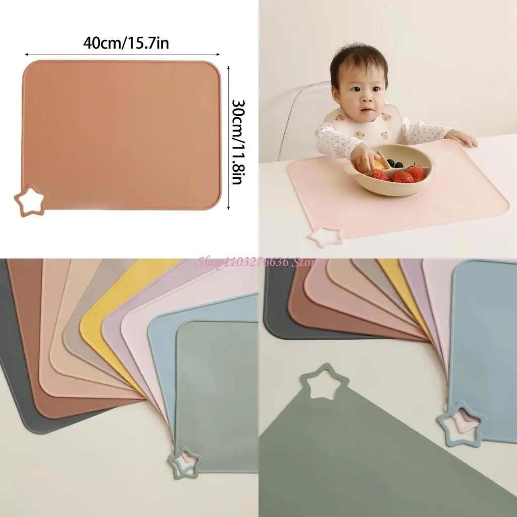 

R6FD Baby Mats Flexible Placemats for Toddlers Child Silicone Eating Table Mat Heat Resistant Mat