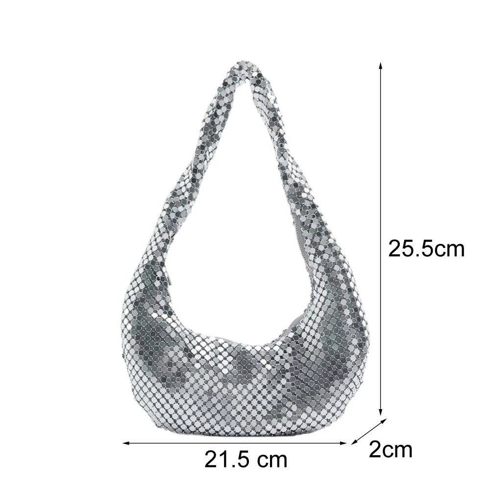 Блестящий вечерний клатч с ручкой, роскошные дизайнерские кошельки и сумочка, серебристые Наплечные сумки Хобо для свадебной вечеринки