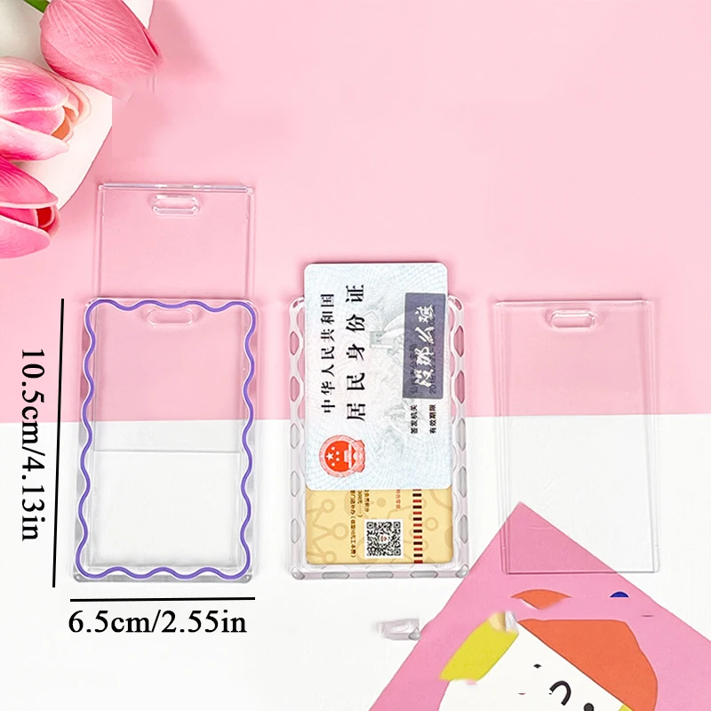 2024 Korea Nieuwe Kaarthouder Cover Sleutelhanger Transparant Ferrule Briefpapier Acryl Sleutelhanger Ferrule Kaart Bescherming Mouw Creatief