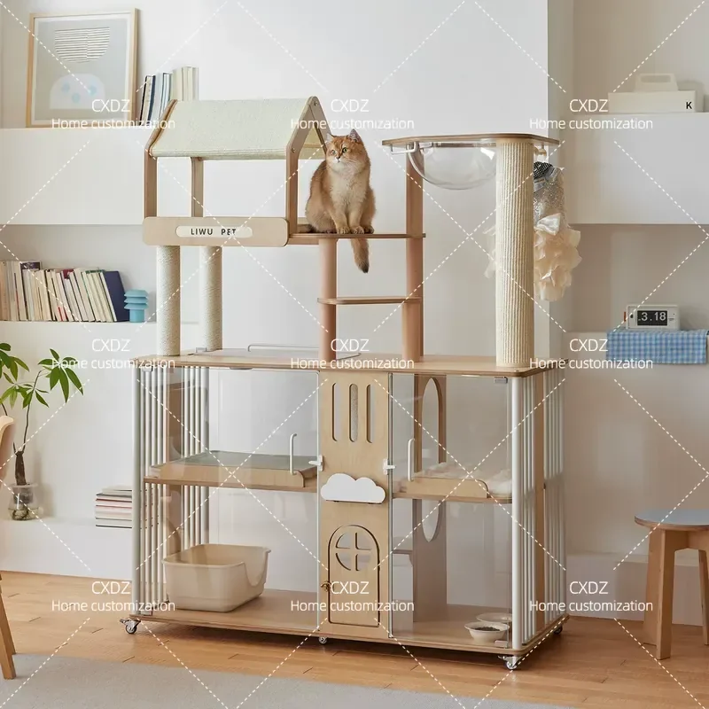 Liwu Yunyu Climbing Frame  Villa Multifunctional  House Multi-cat Family  Cage Large t Nest  Scratch Board Cat