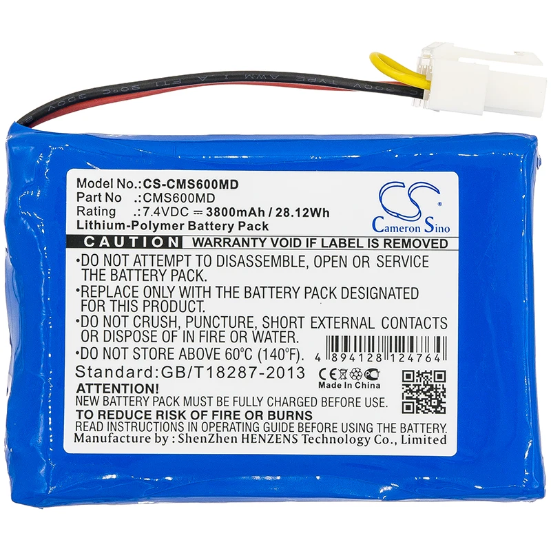 Medical Battery For CONTEC 88889457 MONITOR CMS6000 Volts 7.4 Capacity 3800mAh