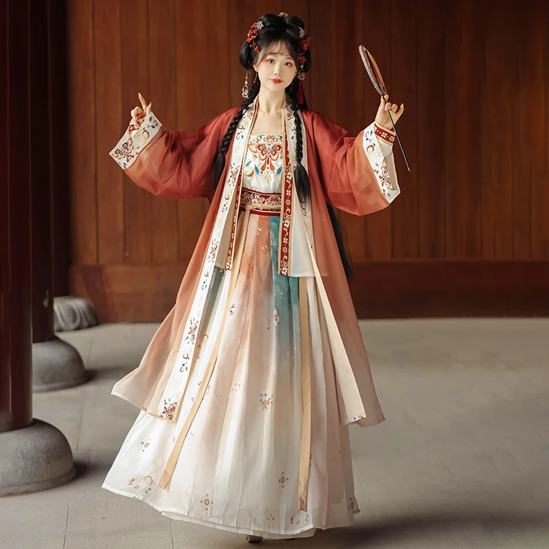 

Chinese Traditional Folk Dance Costume Women Hanfu Clothing Lady Ancient Swordsman Cosplay Outfit Tang Dynasty Stage Dance Wear