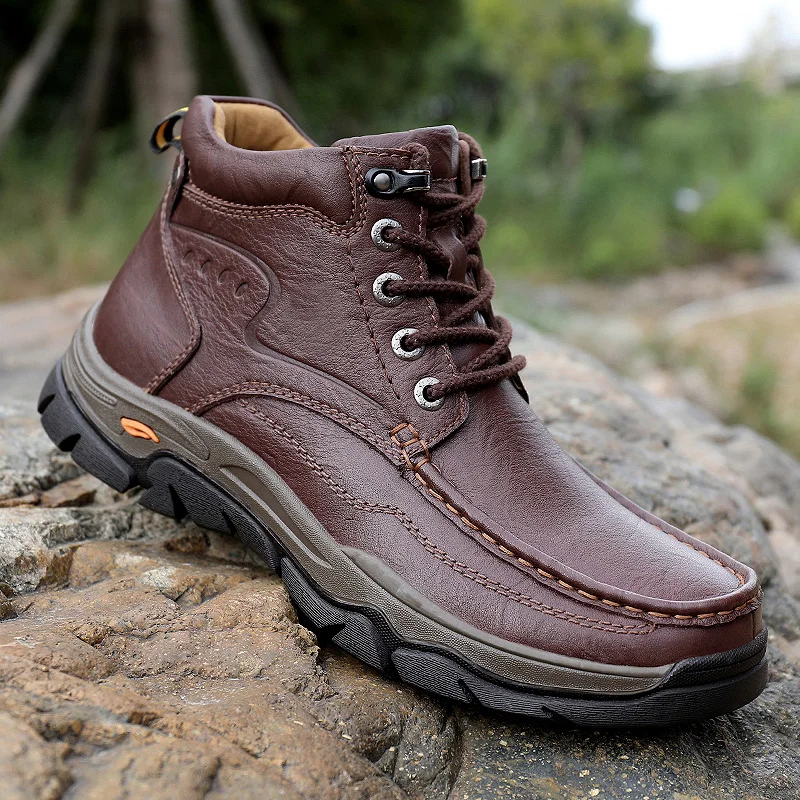 

Winter Hot Selling Men's Warm High Top Shoes Thick Soled Wear-resistant Men's Outdoor Hiking Shoes High-quality Workwear Shoes