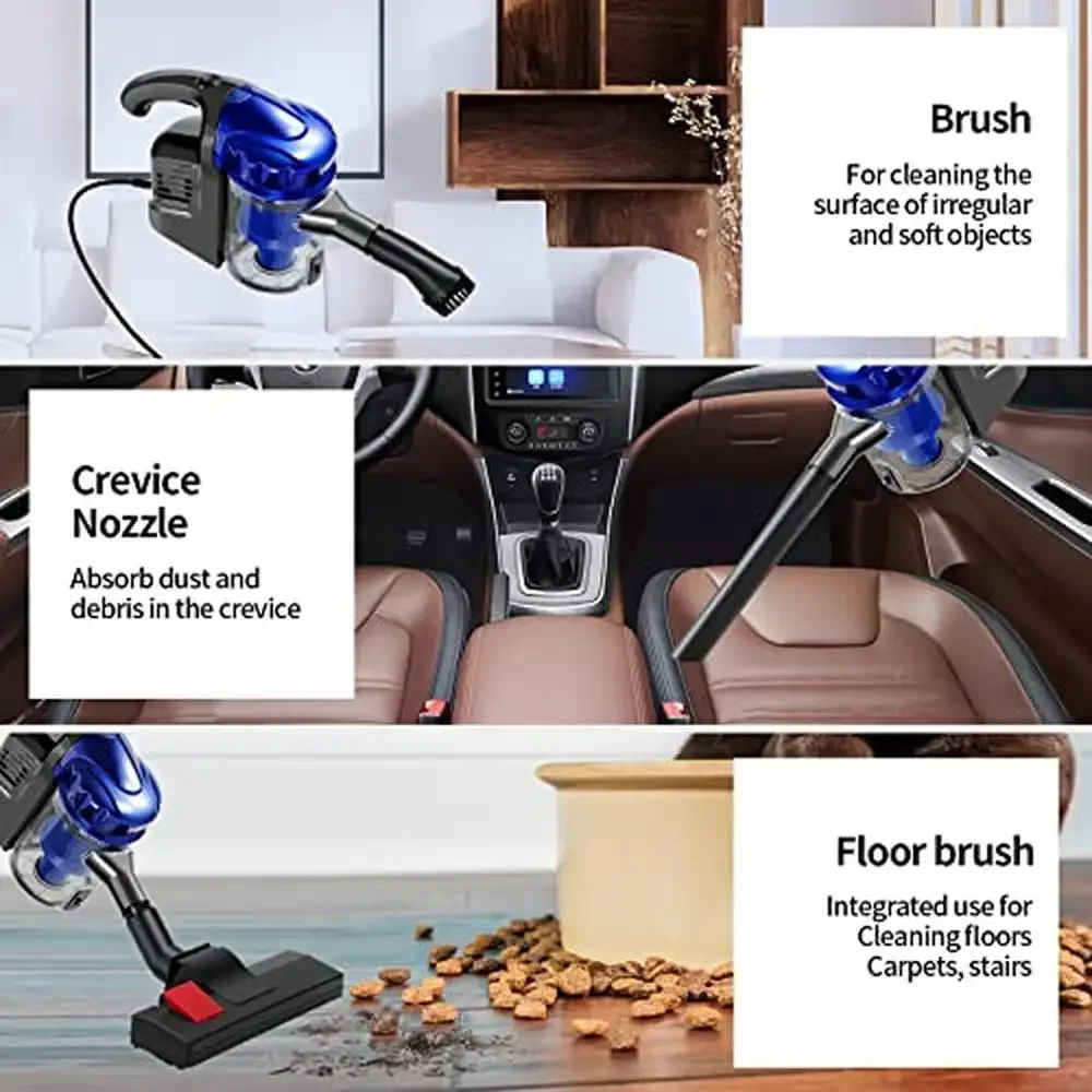 Portable 17KPa Corded vacuum 600W Motor Stick Cleaner 4-in-1 Pet Hair Hard Floor