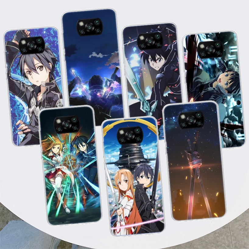 Sword Art Online Kirito Asuna Phone Case For Xiaomi Mi 11 Lite 11i 12X 12 9 8 12T 11T 10T 9T Pro 10 5X 6X Ultra 5G Cover Coque C