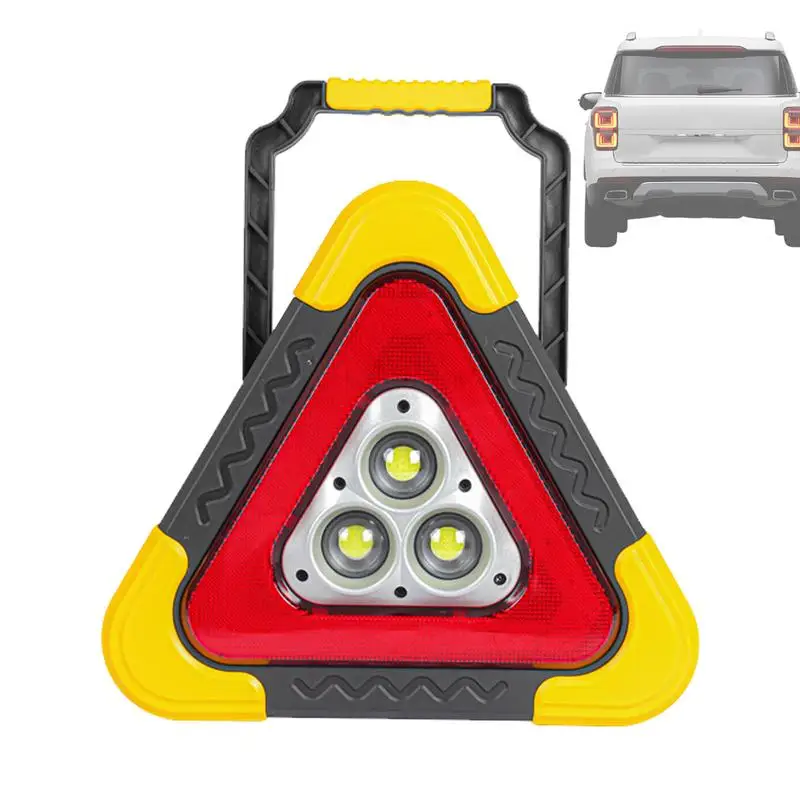 Triangle Lights Solar 2-in-1 Car Warning Triangles Portable Safety Triangle LED Work Light 4 Modes Warning Light For Vehicle