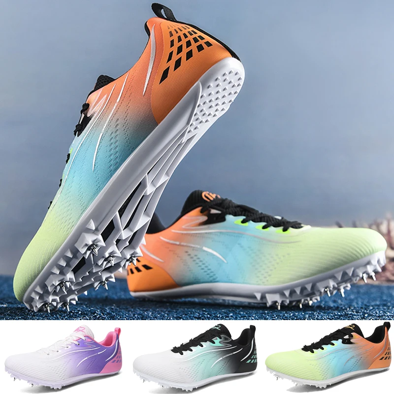 

Running Sprint Shoes Lightweight Training Athletic Sport Long Jump Track and Field Spikes Spiked Match Shoes Racing Sneakers