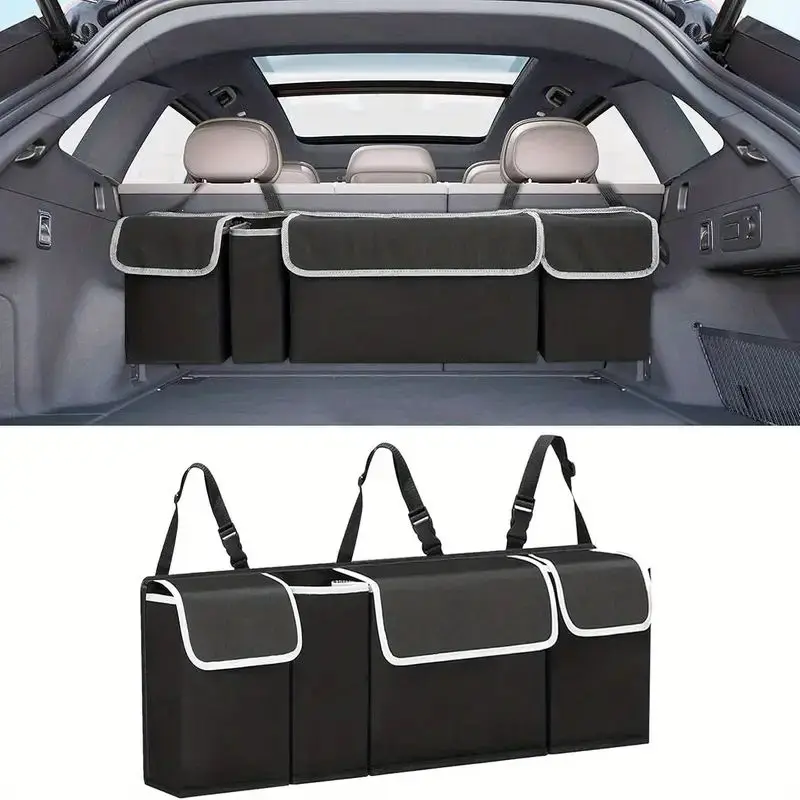 Organizador de porta-malas de carro, bolsa de armazenamento para banco traseiro, alta capacidade, multiuso, oxford, organizador traseiro de assento de carro, interior de automóvel