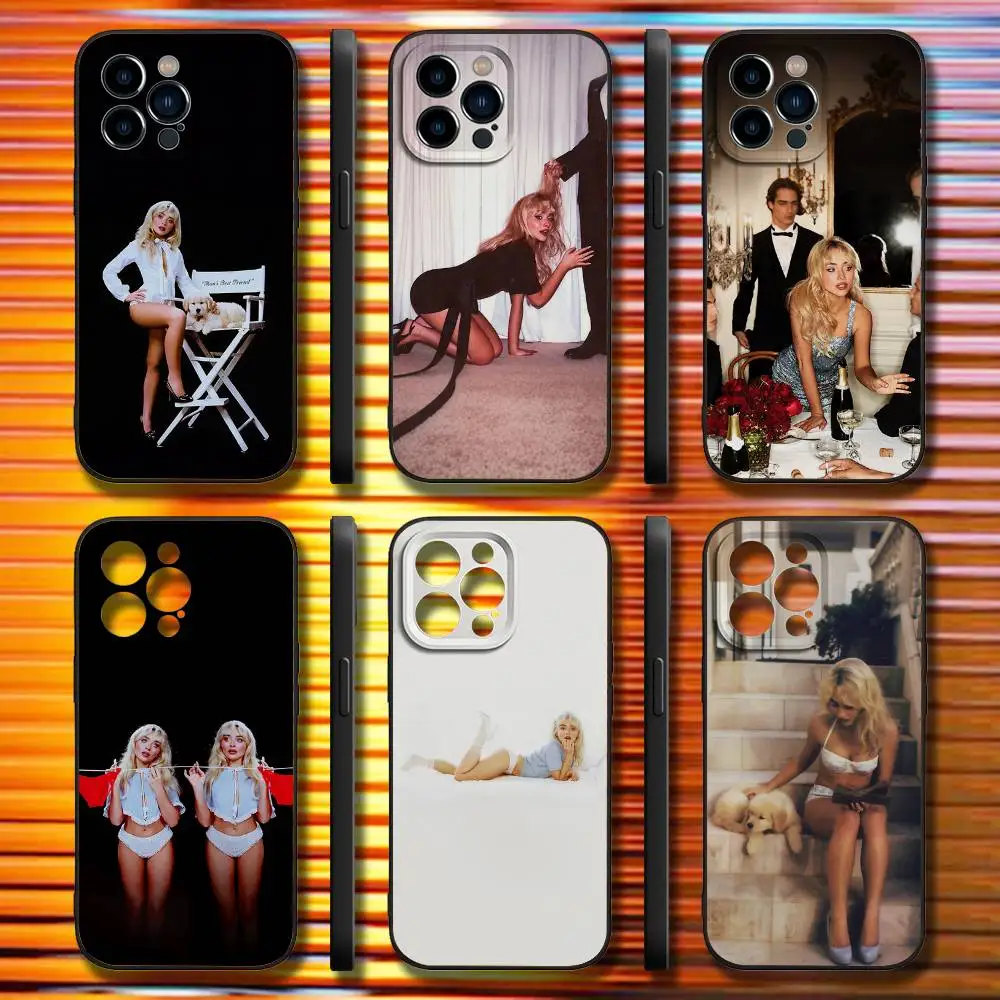 

S-Sabrina Man s Best Friend Phone Case For iPhone 17,16,15,14,13,12,11,Pro,Max,Plus,X,XS,SE4,E,Mini,Soft Black Case