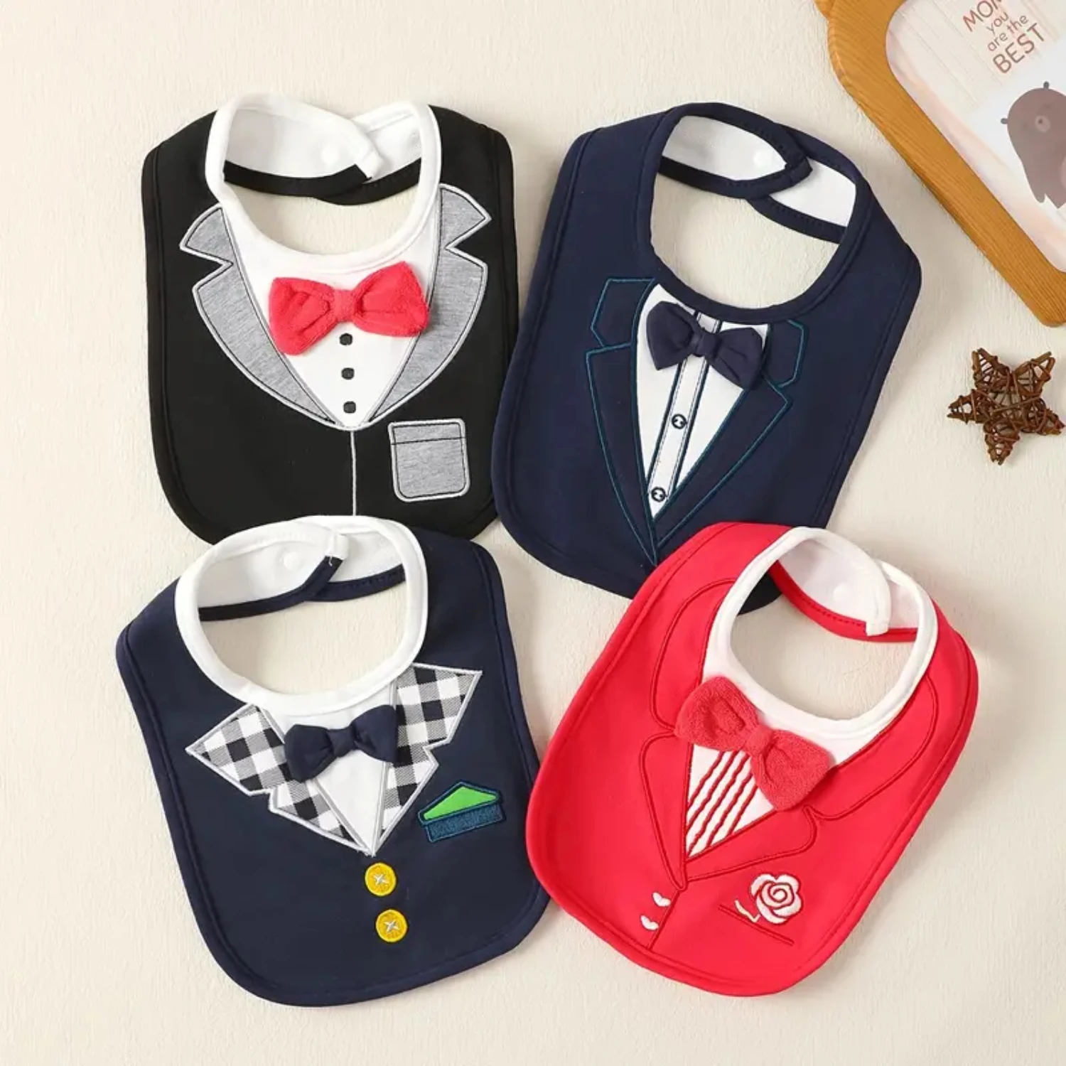 Toddler Gentlemen Cute Floral Embroidery Floral Scarf