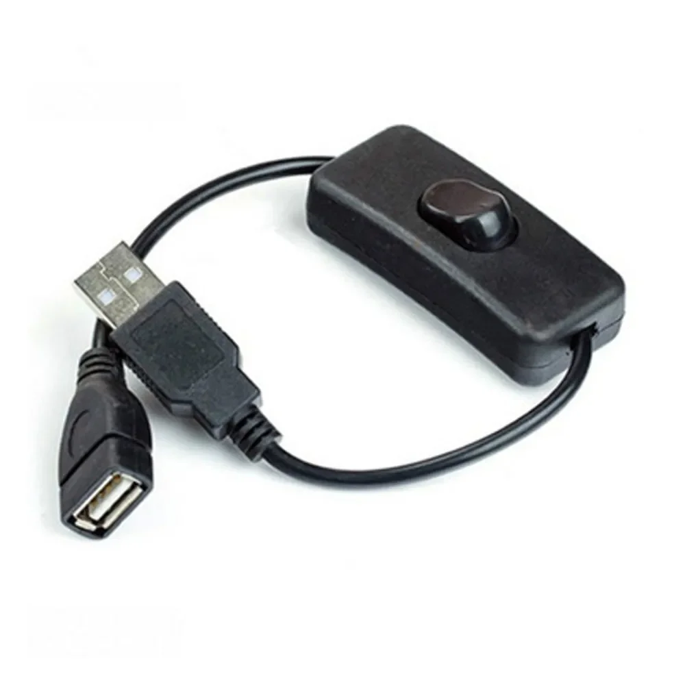 Cabo USB com ligar e desligar, Extensão Toggle para lâmpada USB, ventilador, linha de alimentação, adaptador durável, venda quente, 28 centímetros