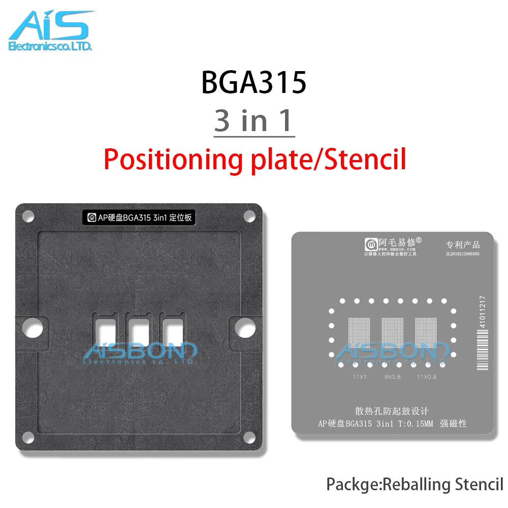 BGA Reballing Stencil Template For iPhone 14 15 Pro Max Plus 14Pro 15Pro BGA315 SSD hard disk Positioning Plate Plant tin net