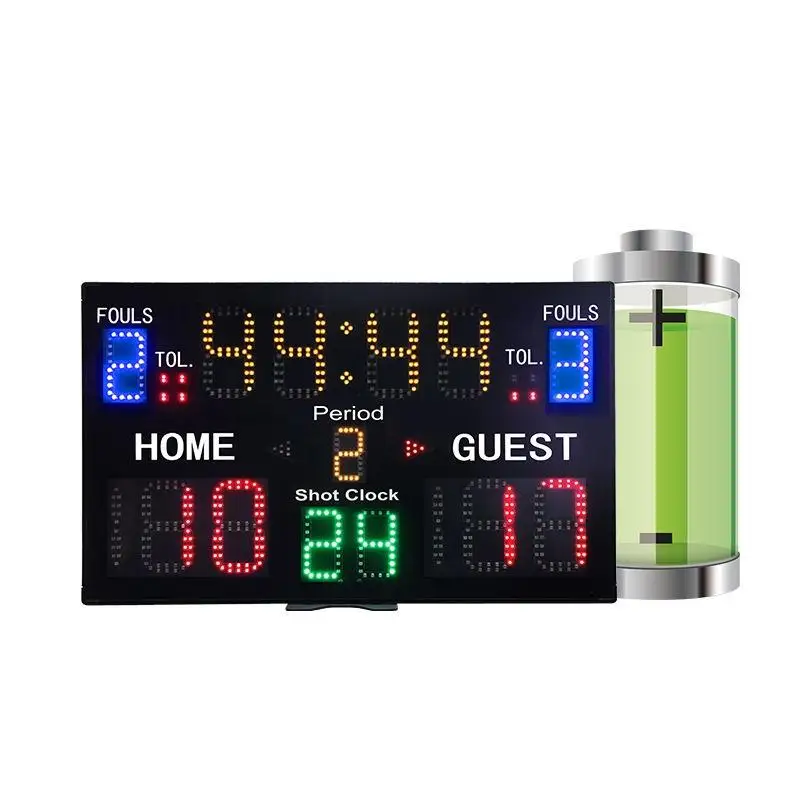 

Portable Battery Powered Electronic Basketball Scoreboard with Timer & Remote for Baseball/Tennis/Soccer/Volleyball Games