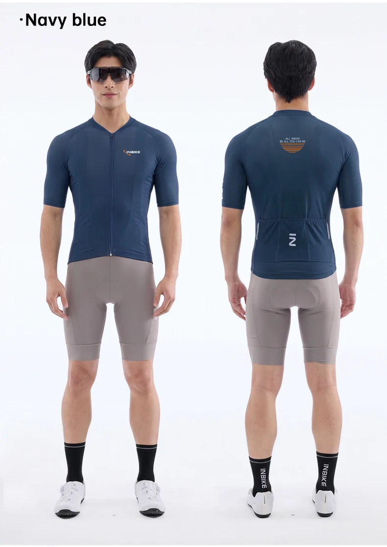 INBIKE Radtrikot Sommer Herren Kurzarm Atmungsaktiv Hochelastisch Rennrad-Shirt Schnelltrocknend Feuchtigkeitsableitend Fahrradbekleidung – Detail 11