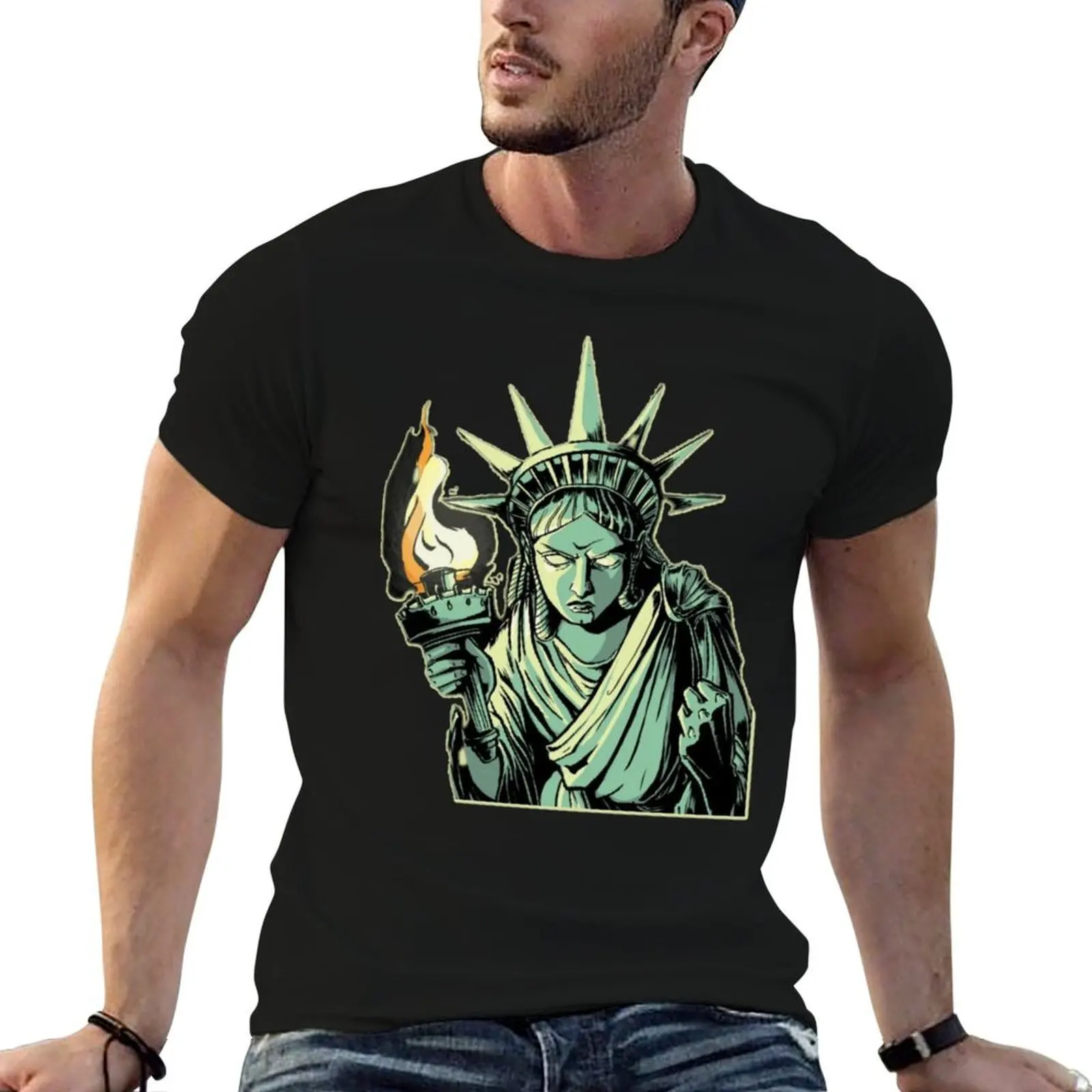 

Liberty statue T-Shirt cotton t shirt man printed t shirts for man T-Shirt