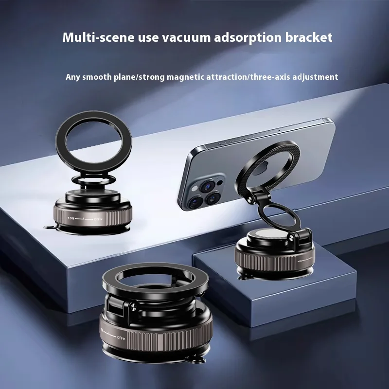 

New Arrival Models magnetic suction 2 fold vacuum suction car phone holder Birthday Gift
