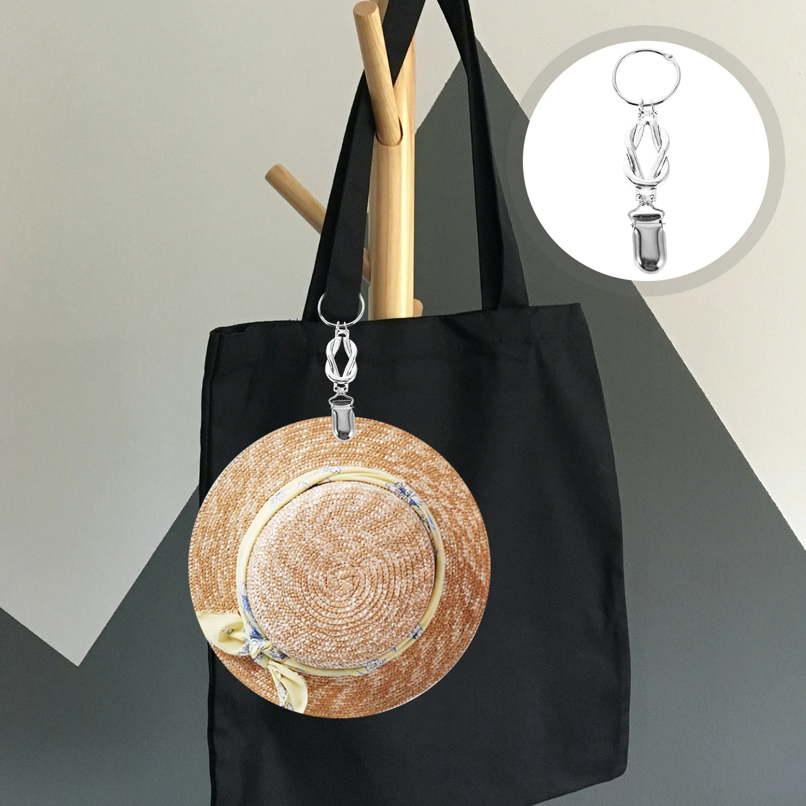 

3Pcs Travel Hat Clips Vintage Knot Design Outdoor Sun Hat Holder Windproof Clip for Bag Backpack Luggage Cap Retainer