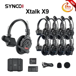 SYNCO Xtalk X9 Wireless Intercom System 2.4G Full-Duplex Remote Ear Communication Headset With Battery Wireless Microphone