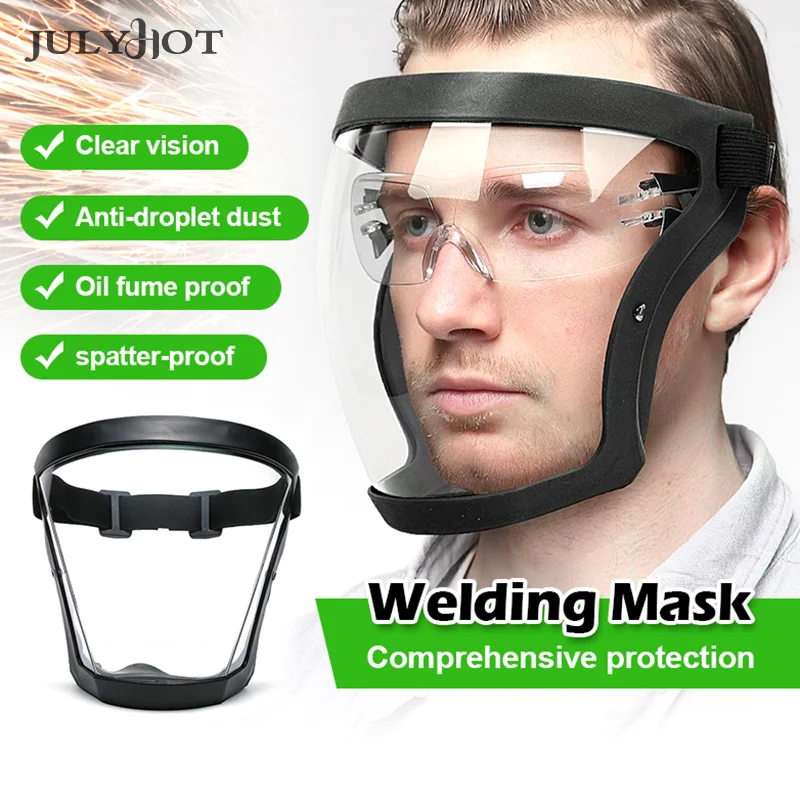 Work Protection Mask Transparent Facial Protector Face FaceMask Protective Outdoor Heating Home Kitchen Tools Full Face Mask