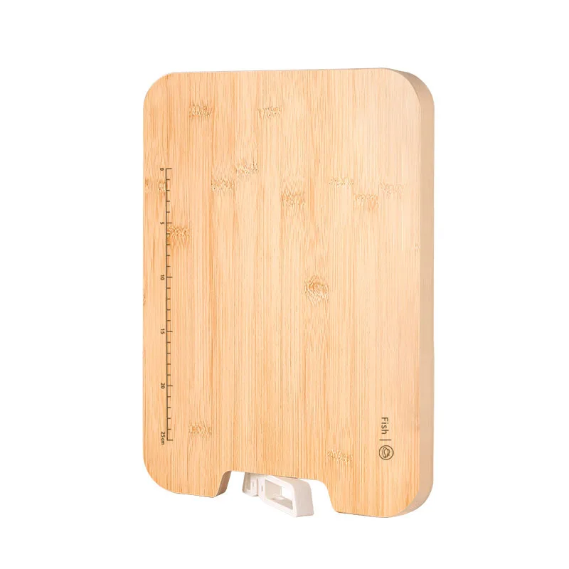 Bamboo Cutting Board with Sharpener & Scale Double Sided Standable Antibacterial Chopping Block Non Slip Easy Clean Kitchen Tray