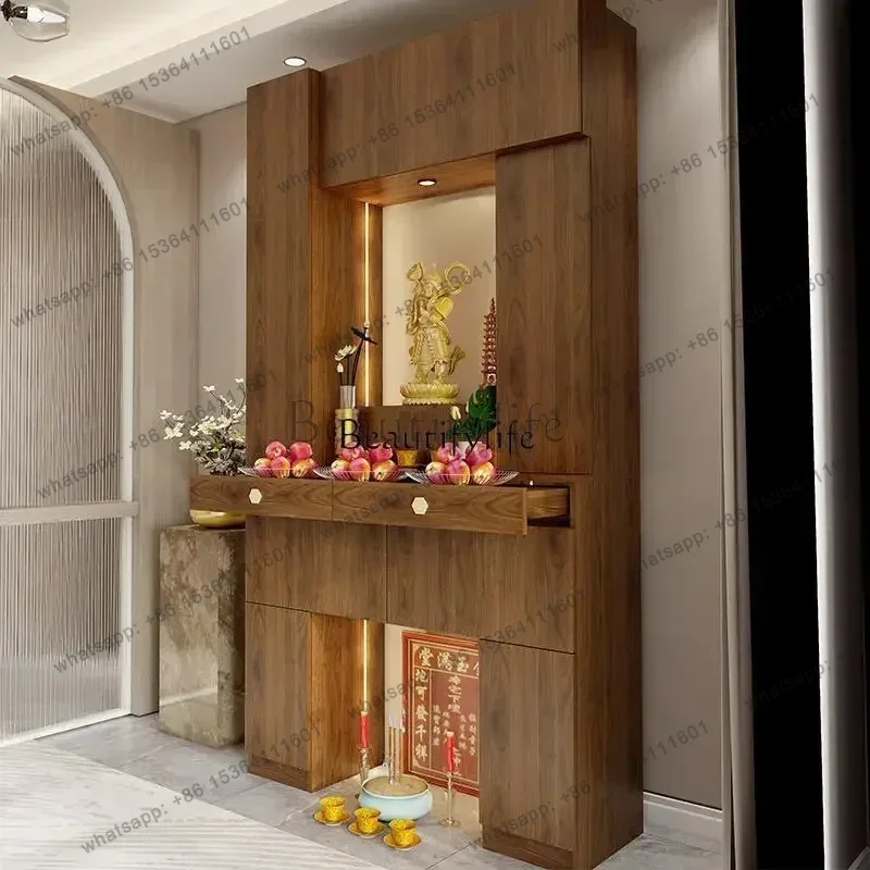 The divine position cabinet is dedicated to the simple household shrine Guanyin modern heaven and earth hall house Tibetan style