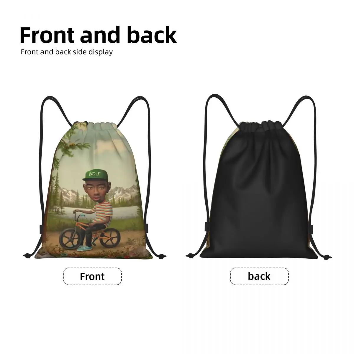 Rapper Tylers The Creator Drawstring Backpack Sports Gym Bag for Women Men Shopping Sackpack
