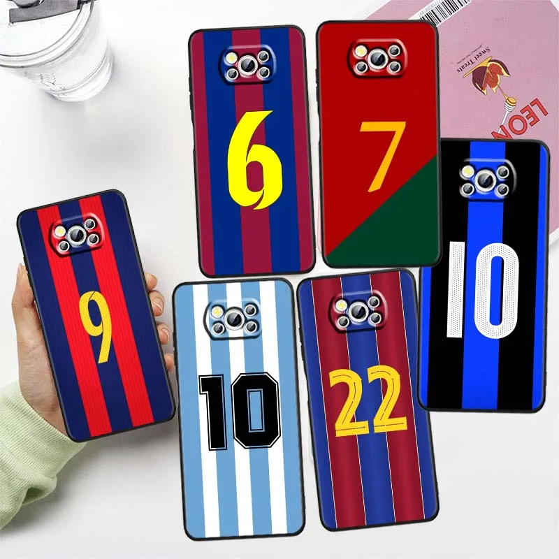 

Модный чехол для телефона с номером джерси для Xiaomi Mi Poco F3 F4 F5 F6 X3 X4 X5 X6 X7 M3 M4 M5s M5 M6 GT Pro 5G Черный чехол