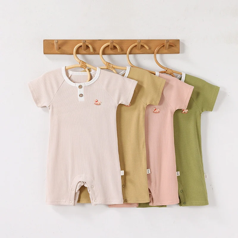 0-24M Newborn Kid Baby Boy Girl Suumer Clothes High Quality Modal Baby Romper Short Sleeve Soft Jumpsuit Outfit