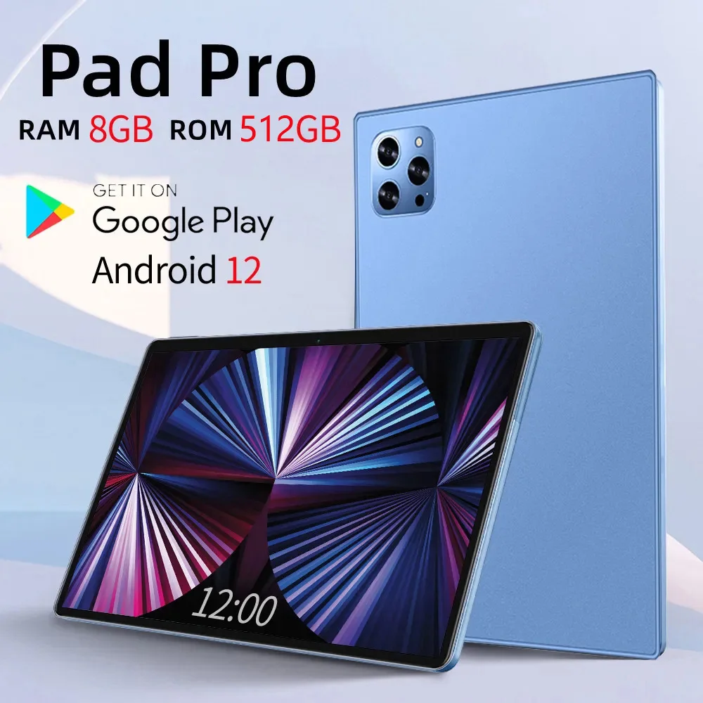 Nowy tablet 5G Pad Pro 10,1 cala 8 GB RAM 512 GB ROM 2560x1600 Wyświetlacz FHD Podwójna SIM Podwójne WiFi 8000 mAh Tablet z Androidem