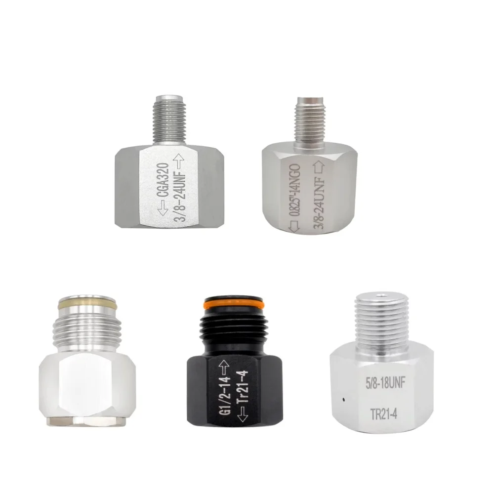 Adapter Convertor to HomeBrew Aquarium For Sodastream Co2 Tank Canister W21.8,CGA320,3/8-24UNF 5/8-18UNF 0.825”-14 for 88g/90g