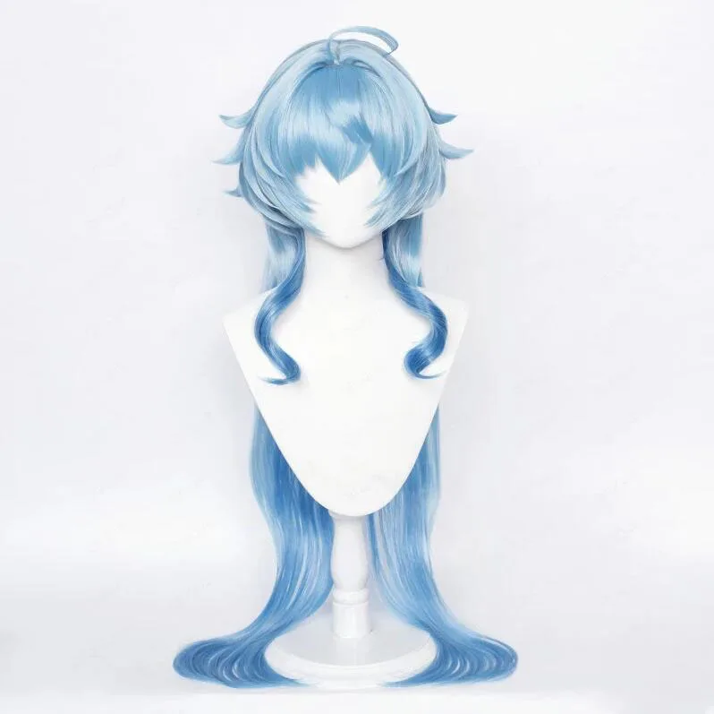 Game Impact Ganyu Cosplay Wig High Temperature Resistant Ironable Anim Blue Gradient Wigs For Gan yu Cosplay