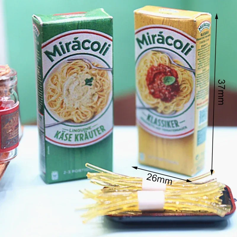 1Set Dollhouse Miniature Pasta Mini Pretend Food Noodles Paper Model of Spaghetti Set Doll House Kitchen Food Play House Toys